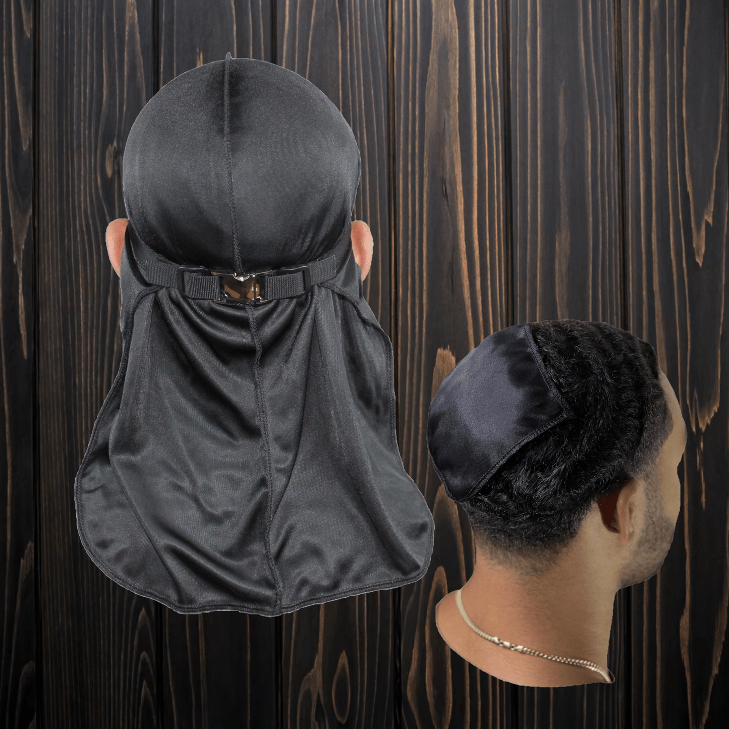 Black Silky Durag + Silky Patch Bundle